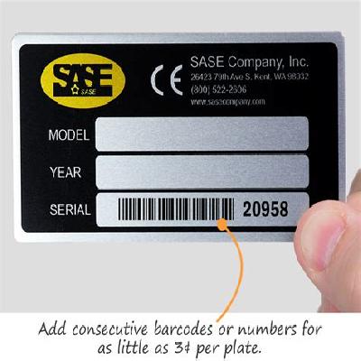 Barcode Aluminum Nameplate
