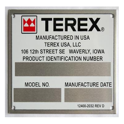 Industrial Aluminium Name Plates