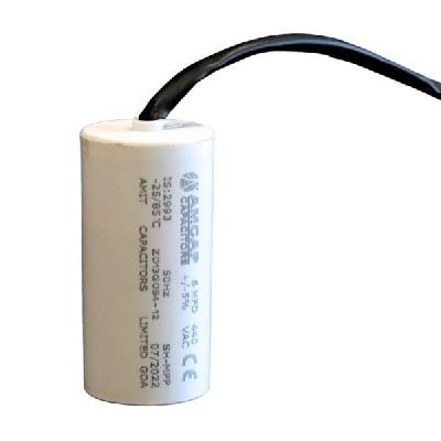 6 MFD White Dry Motor Capacitor