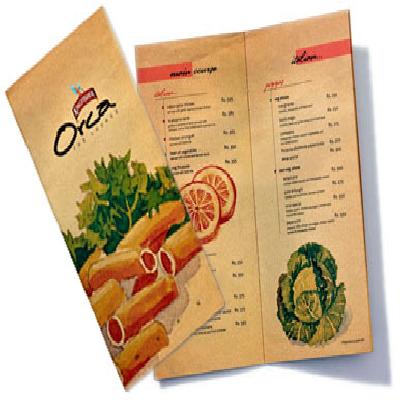 Menu Card Printing Service