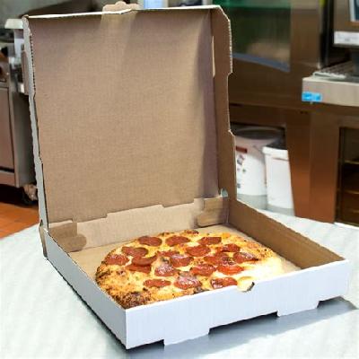 White Corrugated Pizza Box