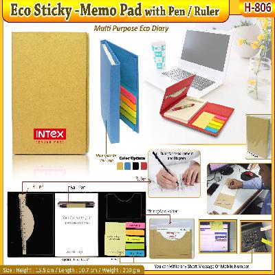 Eco Note Pad- Sticky Pad with Pen H-811