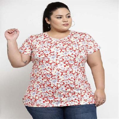 Printed Round Neck T Shirt