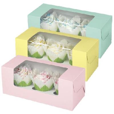 3 piece window cupcake box