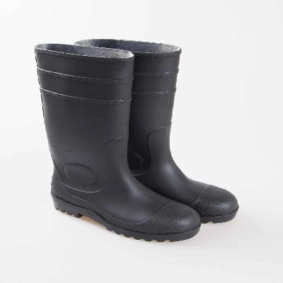 Black PVC Steel Toe Safety Shoes