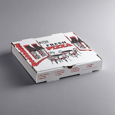 White Corrugated Pizza Box
