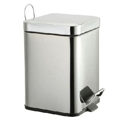 Stainless Steel Square Pedal Bin