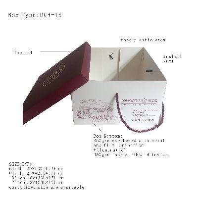 Rope Handle Printed Paper Cake Box