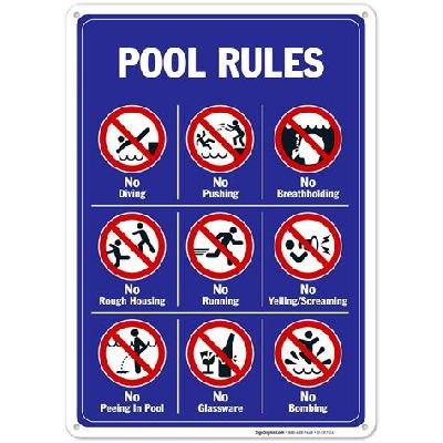 Aluminium Swimming Area Aqua Safety Sign Board