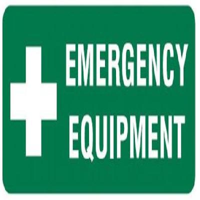 Emergency Equipment Sign Laminated Banner