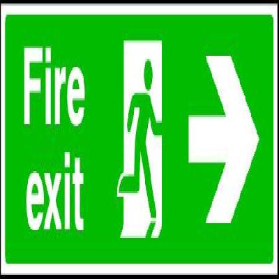 Fire Exit Right Sign Laminated Banner