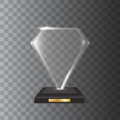 Acrylic Diamond Shape Trophy