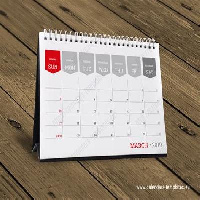 Printed Table Calendar