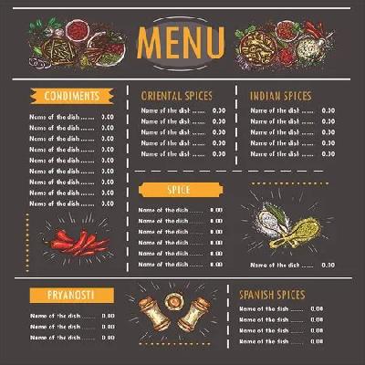 Menu Card Printing Services