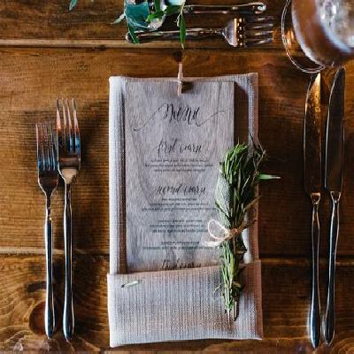 Wooden Menu Card