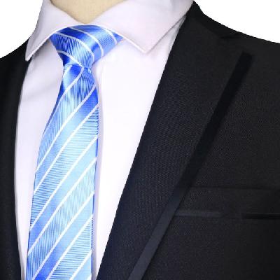 Formal Dark Blue Polyester Men's Tie
