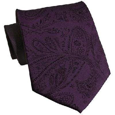 Formal Dark Purple Polyester Men's Tie