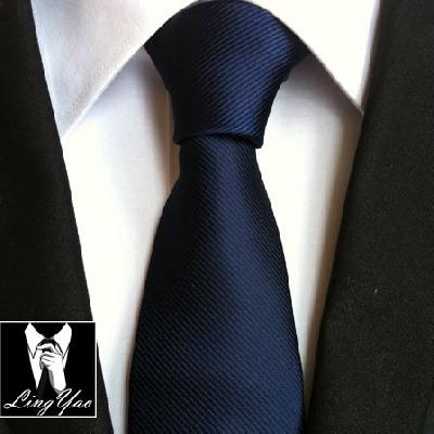 Formal Navy Blue Polyester Men's Tie