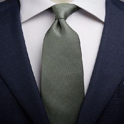 Formal Olive Green Polyester Men's Tie