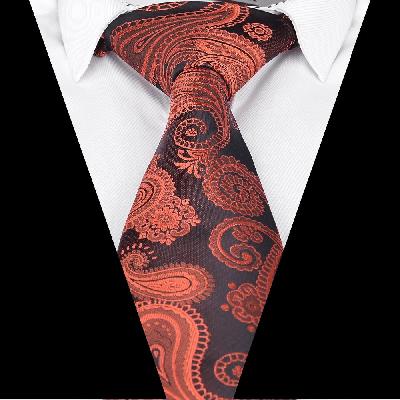Formal Orange Polyester Men's Tie