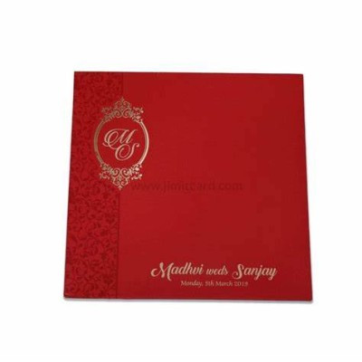 Laser Cut Acrylic Motif Foil Printed Wedding Card Invitation Card