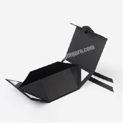 Customized Rigid Box Flap Closed With Ribbon High Quality Foil Printed Box