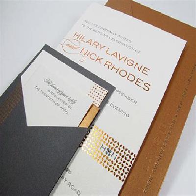 Embossed Red And Gold Metal Plate Foil Printed Wedding Card Invitation Card