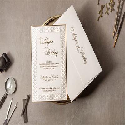 Gray Tree Theme With Soft Feel Motif Foil Printed Wedding Card Invitation Card