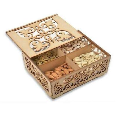 MDF Return Gift Box Slant Shape Golden Contouring Digital UV Foil Printed
