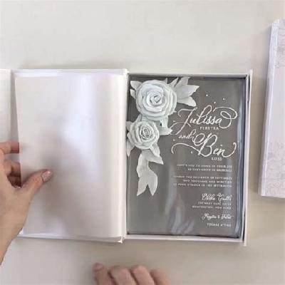 White Flower Print Invitation Box