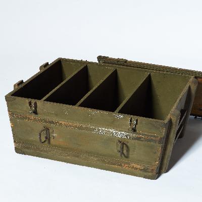 Open Industrial Wooden Storage Crate