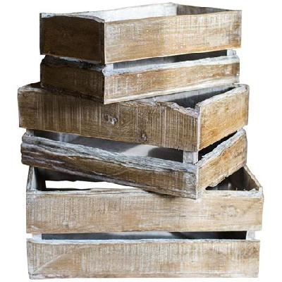 Solid Wood Rectangular Wooden Crate
