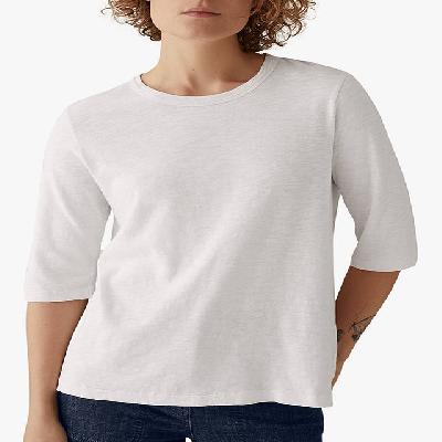White Half Sleeves Cotton T Shirt