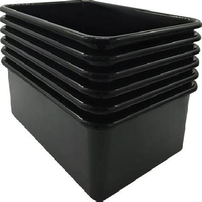 Black Plastic Storage Bin