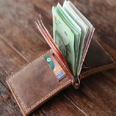 Leather Money Clip Wallet