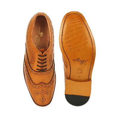 Horex Men's Luxury Brogue Shoes In Leather Sole