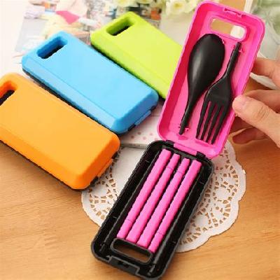 Plastic Pencil Box With Folk Or Spoon