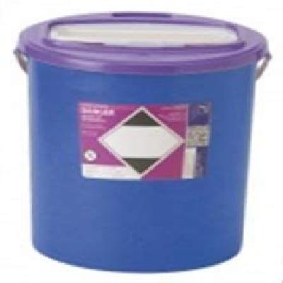 PURPLE LID BLUE CONTAINER