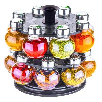 Revolving Plastic Spice Rack Set