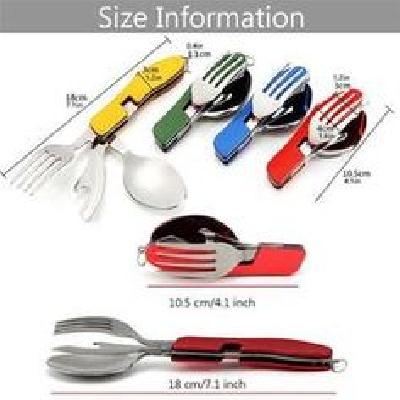 4-In-1 Camping Folding Multi Swiss Cutlery Set(1779)