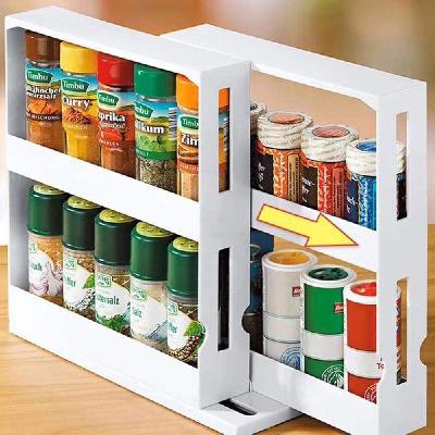 Cabinet Caddy, Modular Rotating Spice Rack Multi-functional Organizer Rack Two 2(2621)