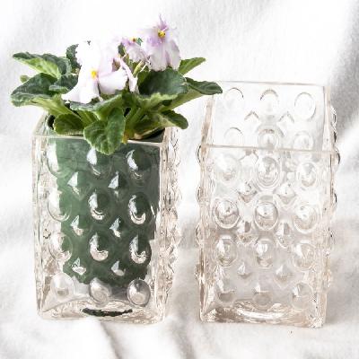 Glass Flower Pot, Crystal Clear Vase For Living(1851)