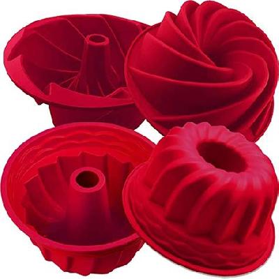 Nonstick Silicone Cake Pan, Nonstick Fluted Cake Mould(4755)