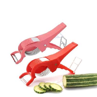 Plastic Vegetable Cutter With Peeler, Multicolour(0158)