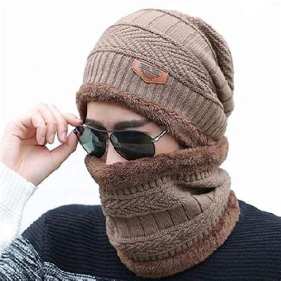 Ultra Soft Unisex Woollen Beanie Cap Plus Muffler Scarf (6066)