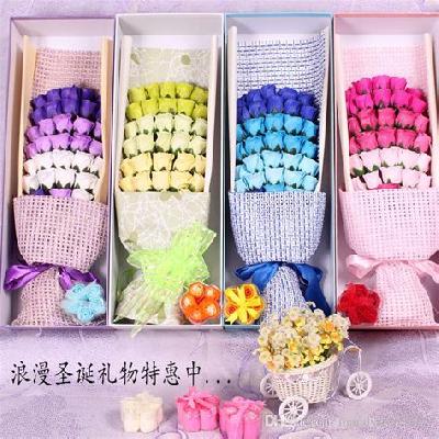 Flower Petals Paper Clean Soft Soap Set Of 4 Pieces