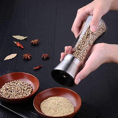 Mini Pepper Grinder Crusher Mill Stainless Steel Hand Thumb Press Set Machine