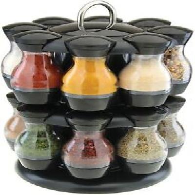 16 Jar Plastic Revolving Spice Rack