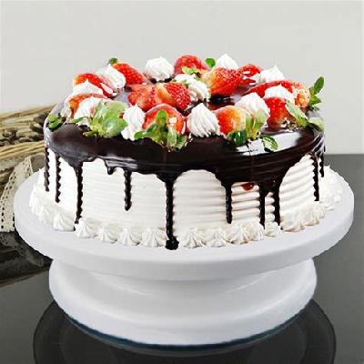 White Plastic Cake Turning Table Stand