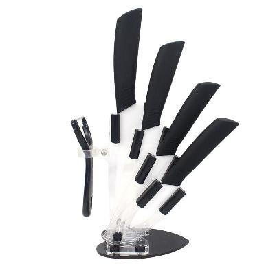CE-136 Black Knife Set With Wooden Stand